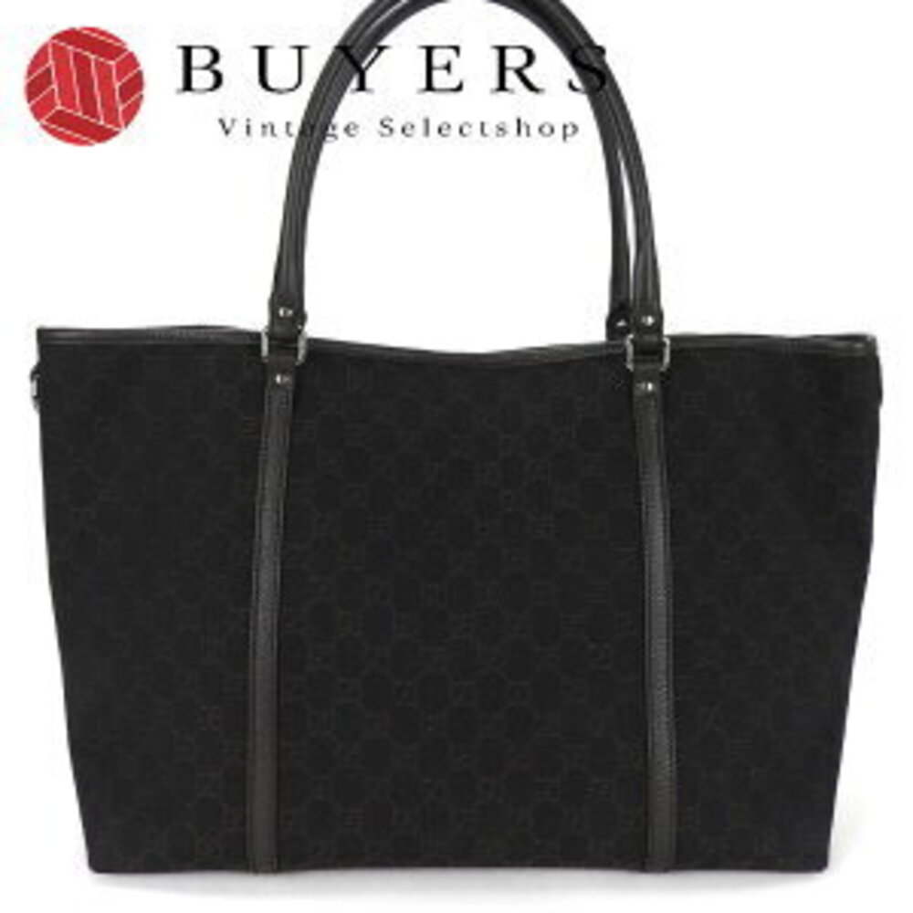 Gucci Tote Bag Shoulder GG Canvas Dark Brown Leather